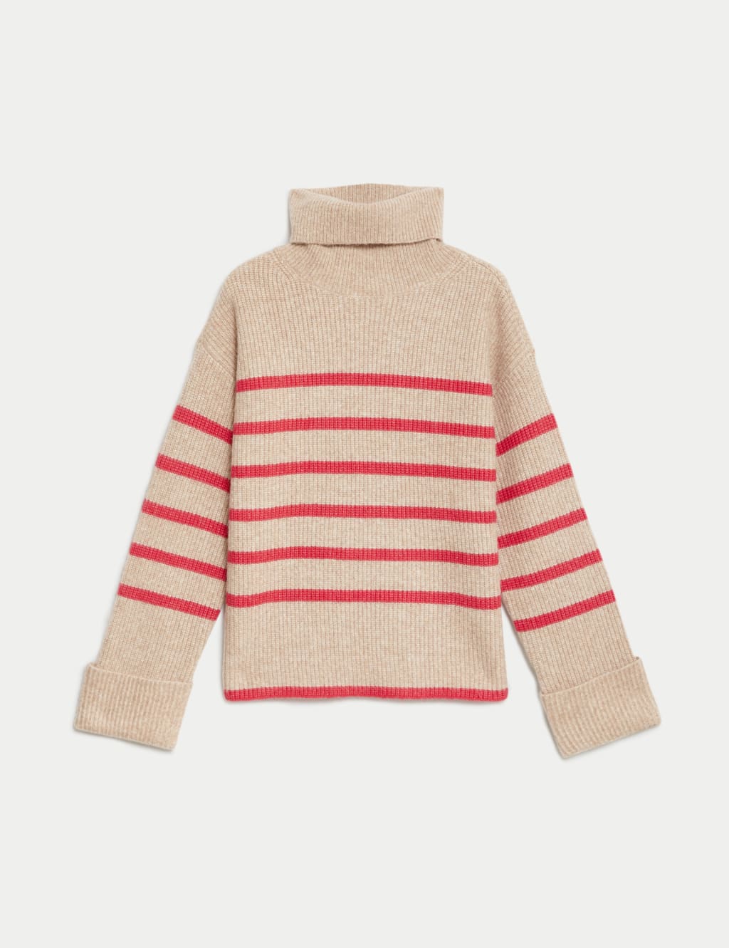Striped roll neck top