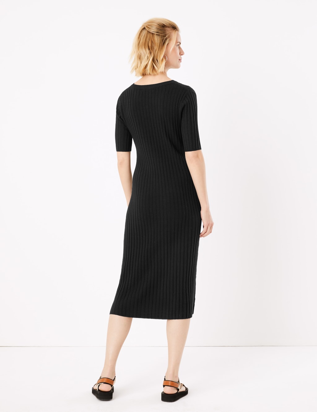 Ribbed Midi Fit & Flare Dress 5 of 5