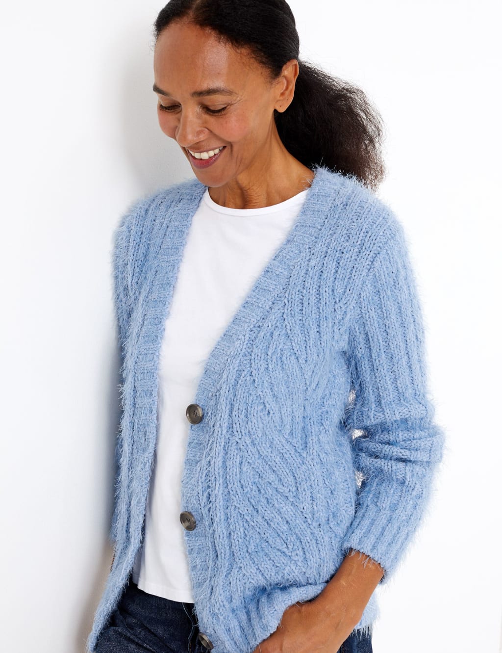 Chenille knit cardigan hot sale
