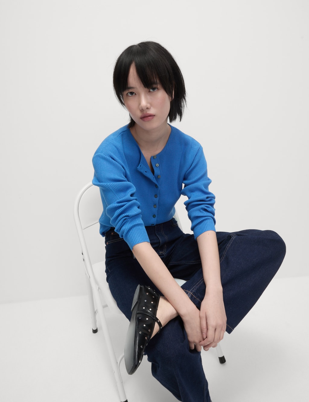 Ribbed Crew Neck Cardigan 5 of 7