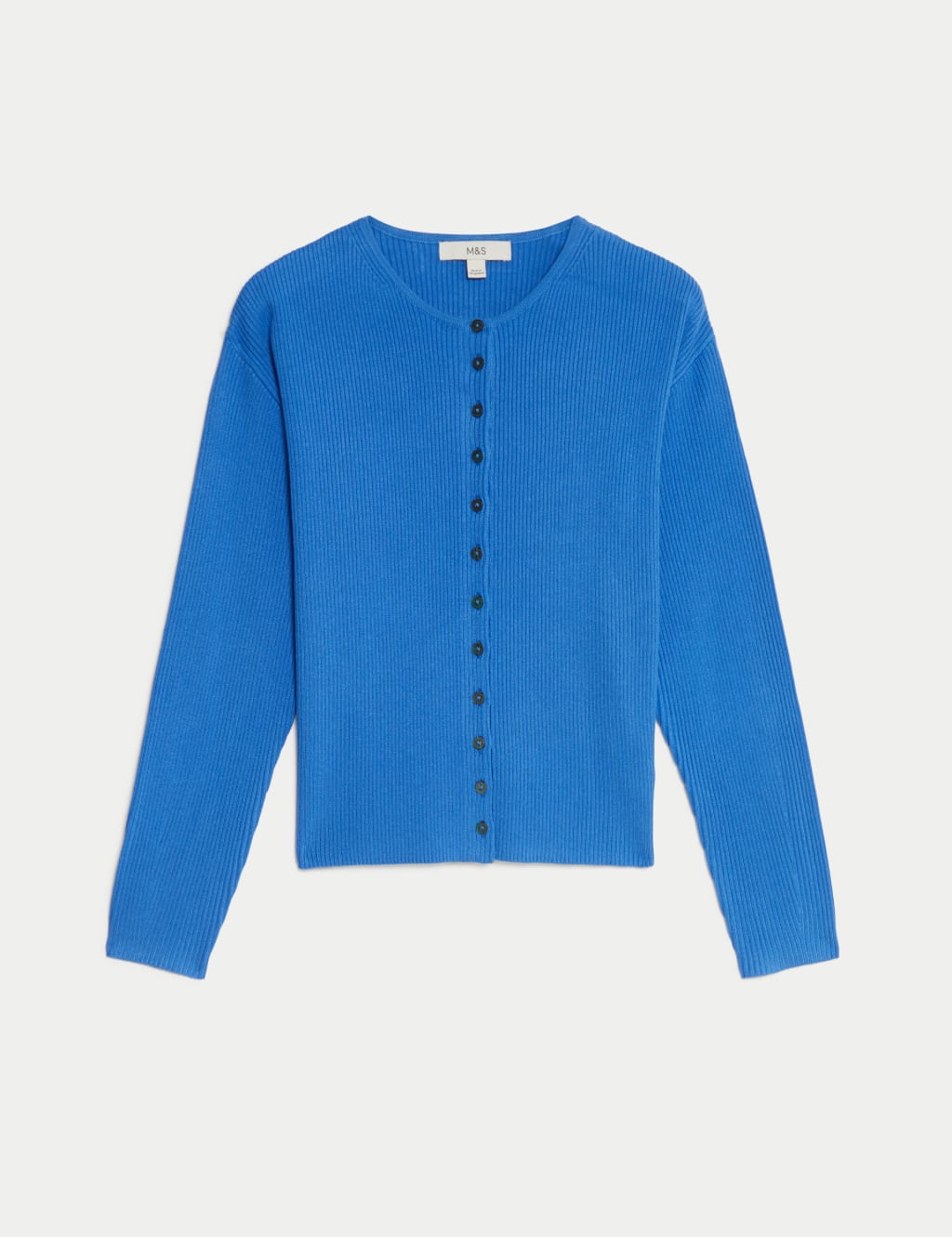 Ribbed Crew Neck Cardigan 2 of 7