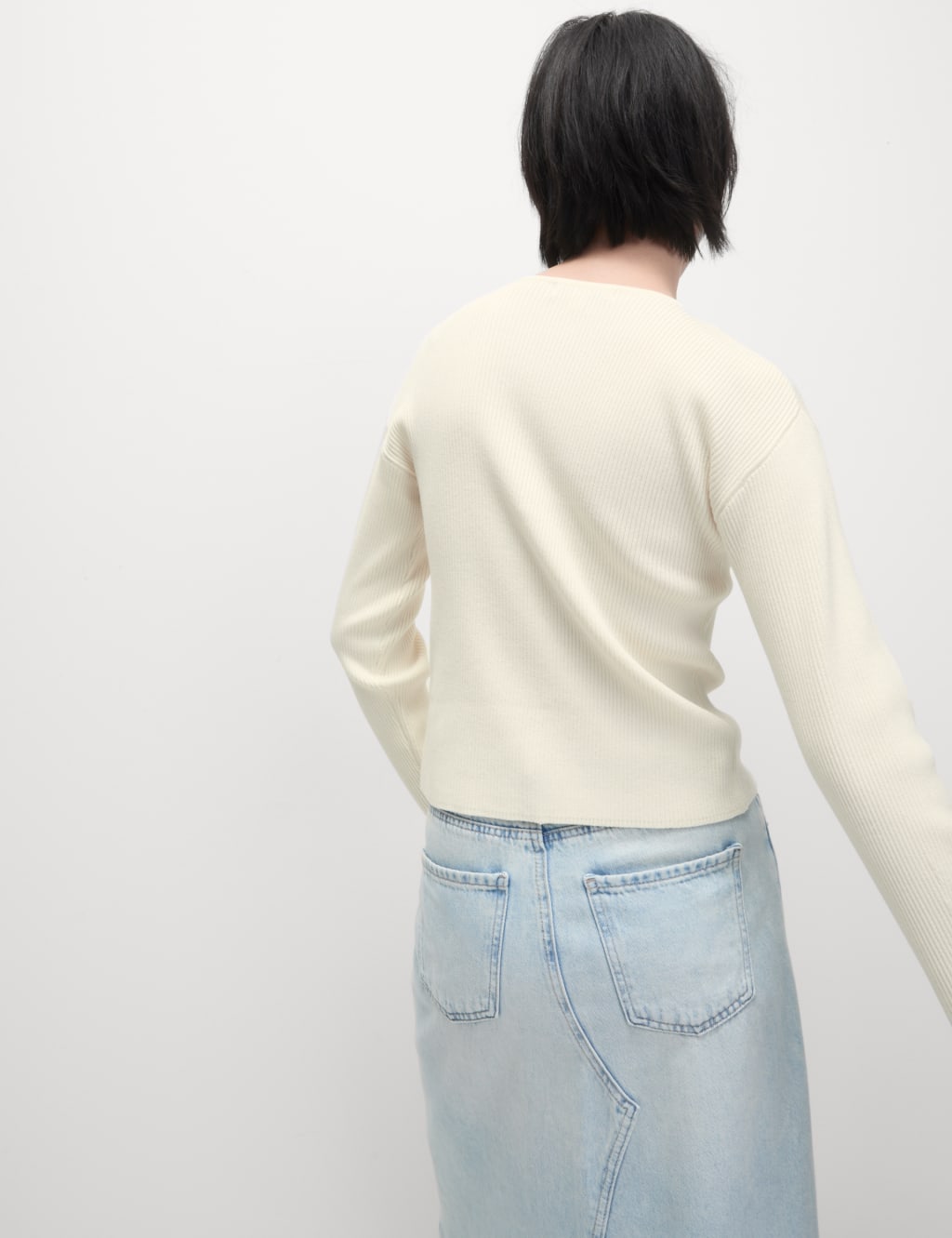 Ribbed Crew Neck Cardigan 6 of 7