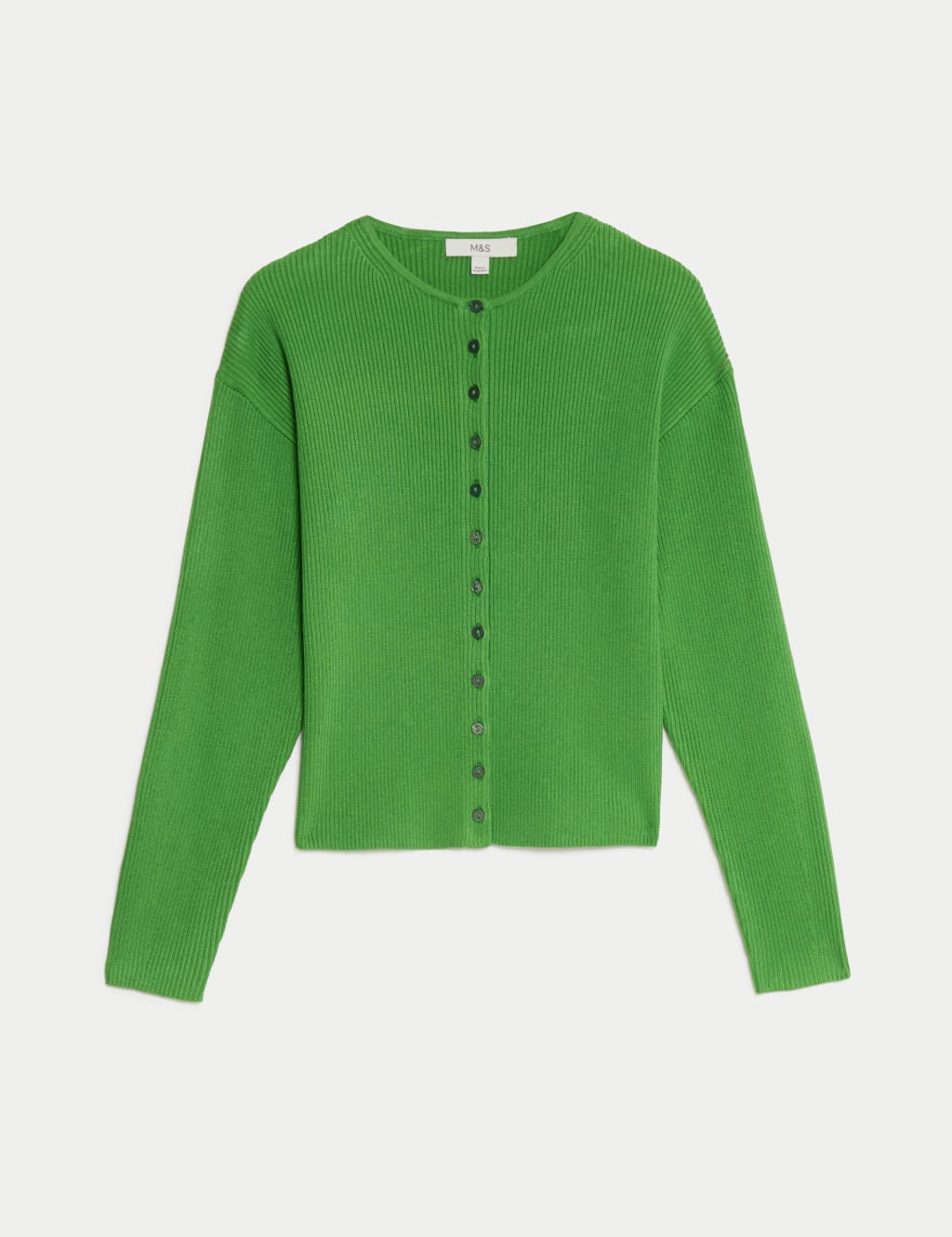 Ribbed Crew Neck Cardigan 2 of 8