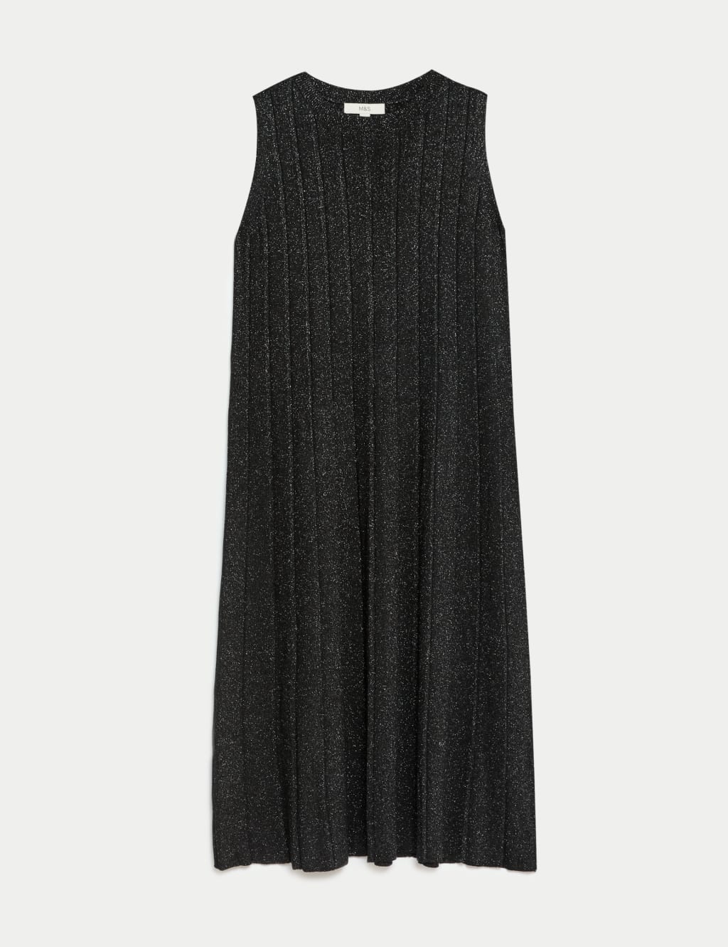 Metallic Fitted Midi Knitted Dress M S Collection M S