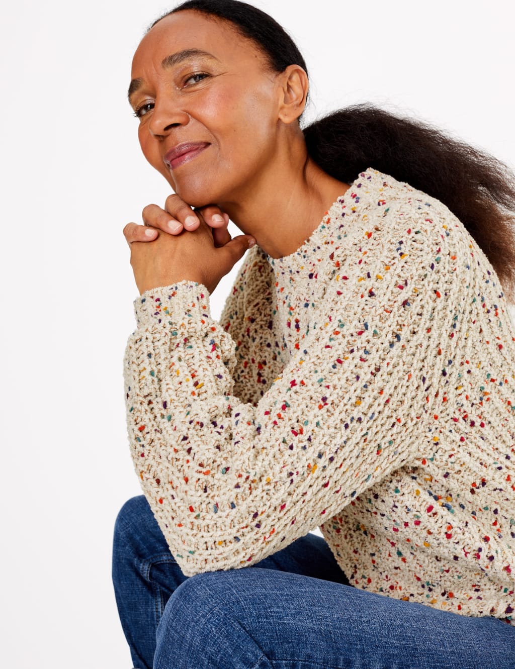 Chenille Pom Pom Jumper M S Collection M S