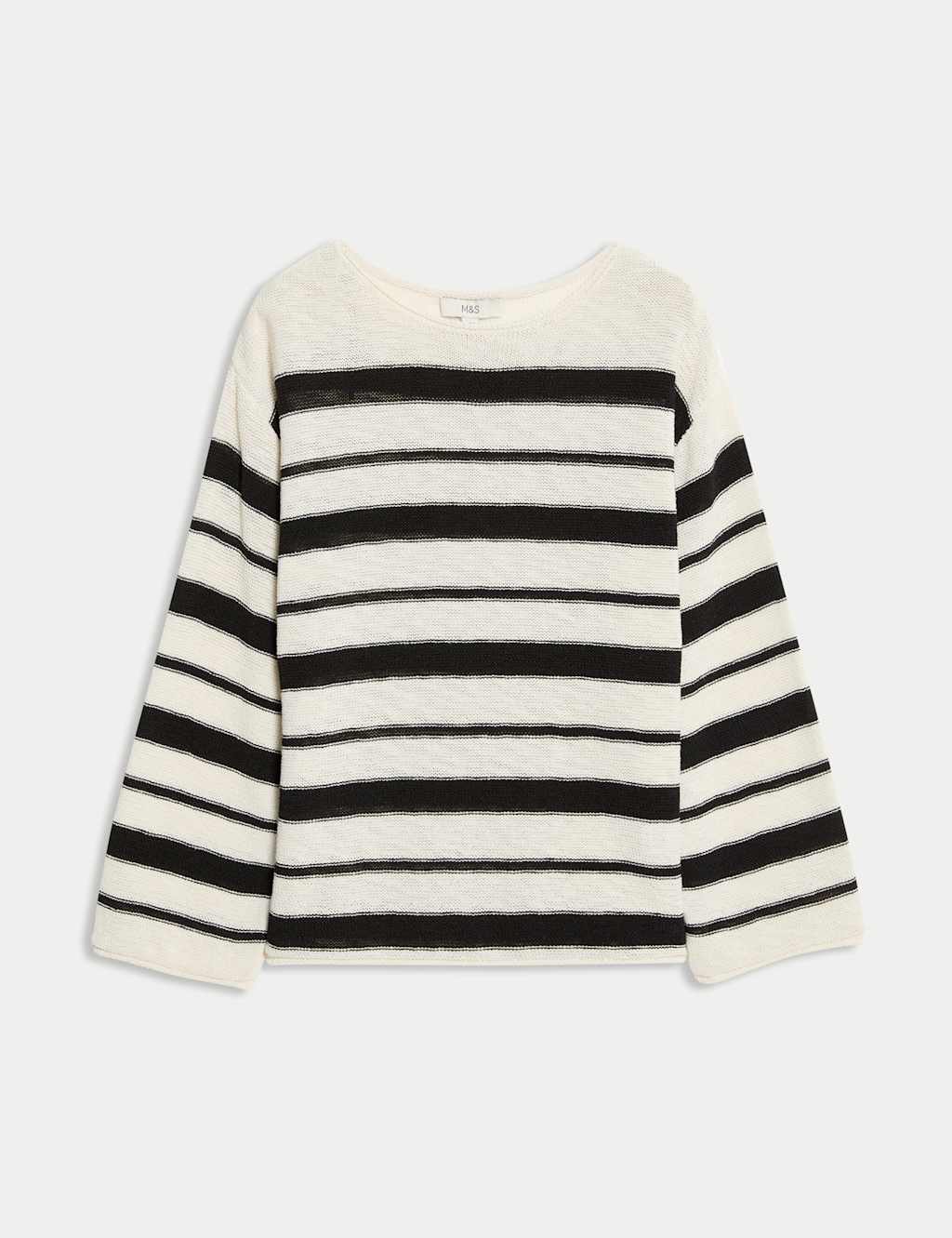 Cotton Rich Striped Crew Neck Fitted Jumper 2 of 5
