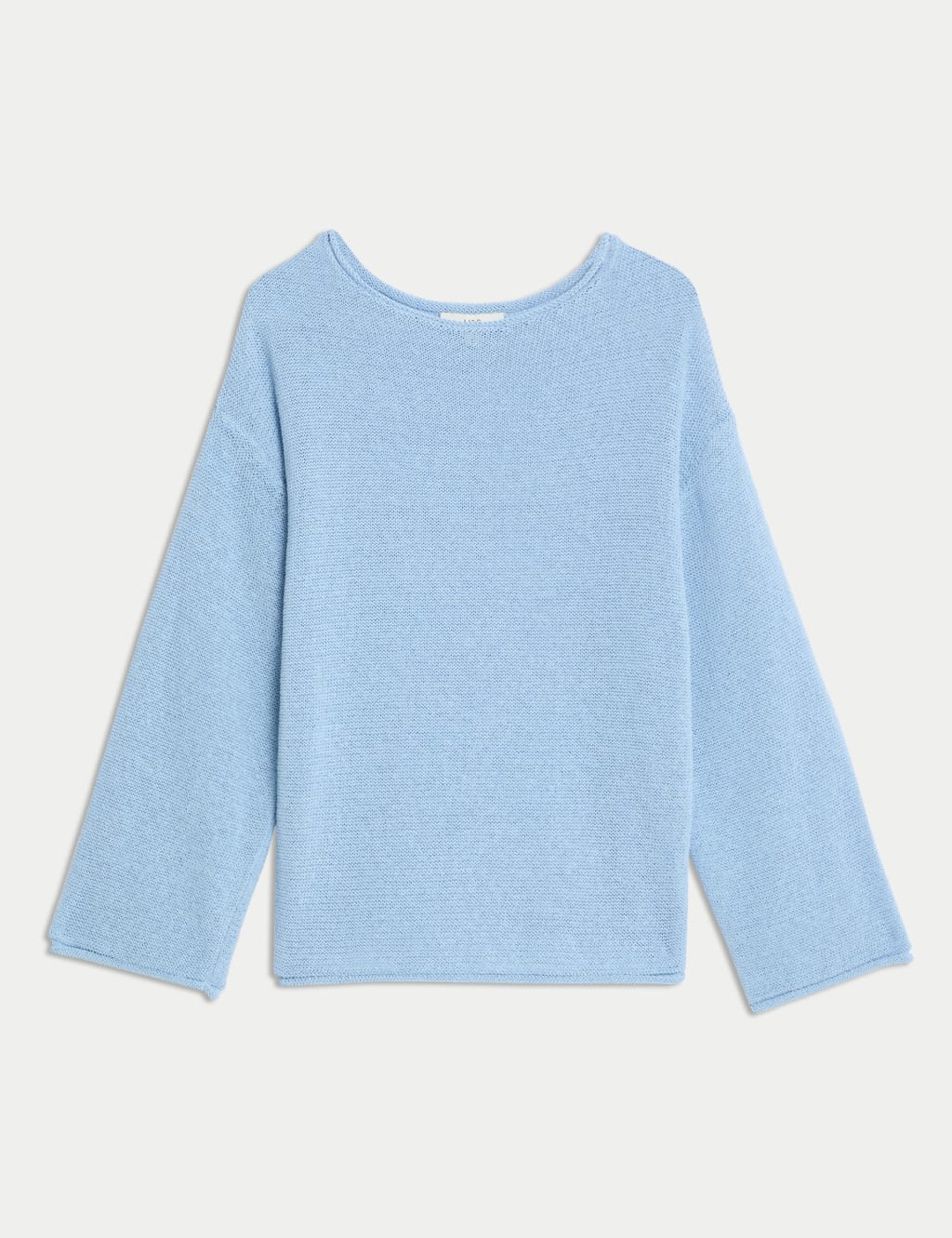 Cotton Blend Textured Crew Neck Jumper M S Collection M S