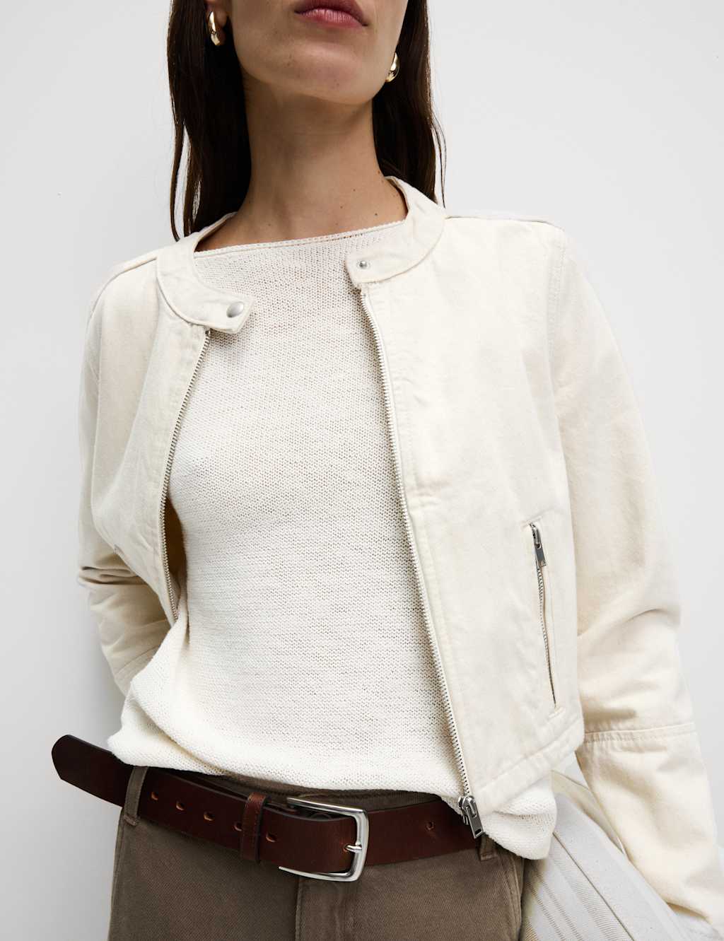 Cotton Blend Textured Crew Neck Jumper 3 of 7