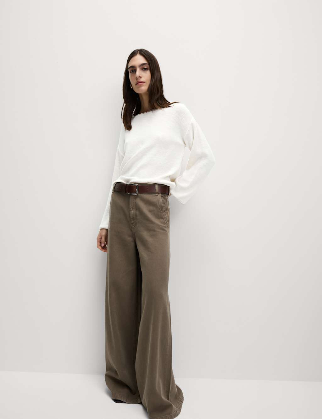 Cotton Blend Textured Crew Neck Jumper 4 of 7