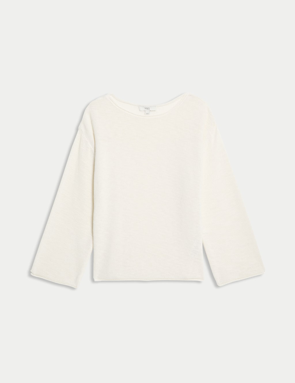 Cotton Blend Textured Crew Neck Jumper | M&S Collection | M&S