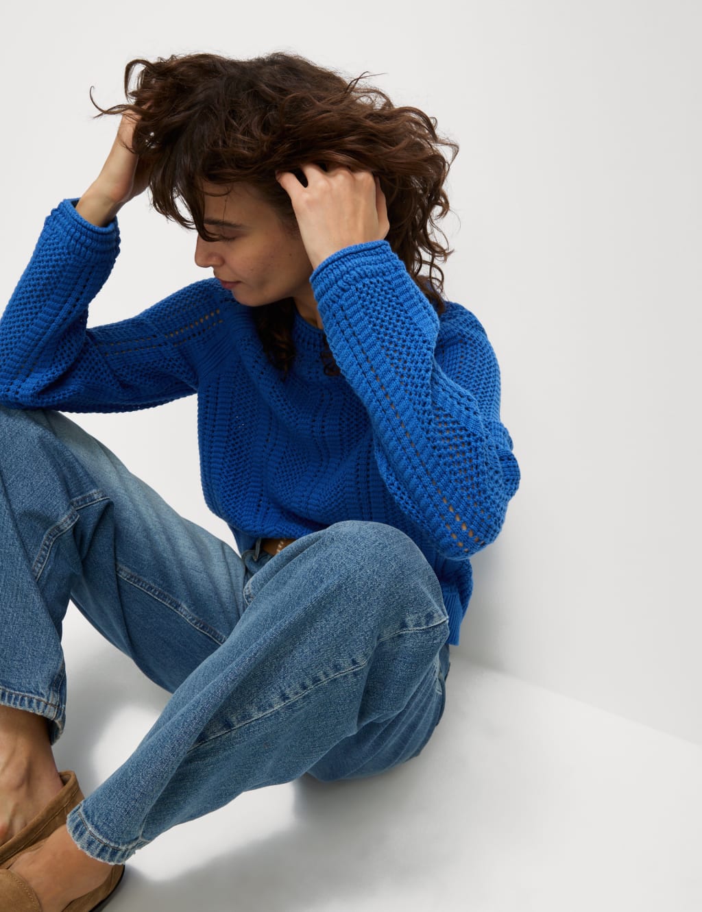Cotton Rich Textured Relaxed Jumper 5 of 6