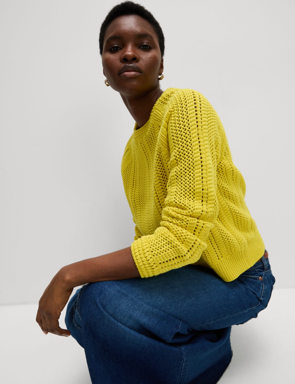 Cotton Rich Textured Relaxed Jumper 1 of 5