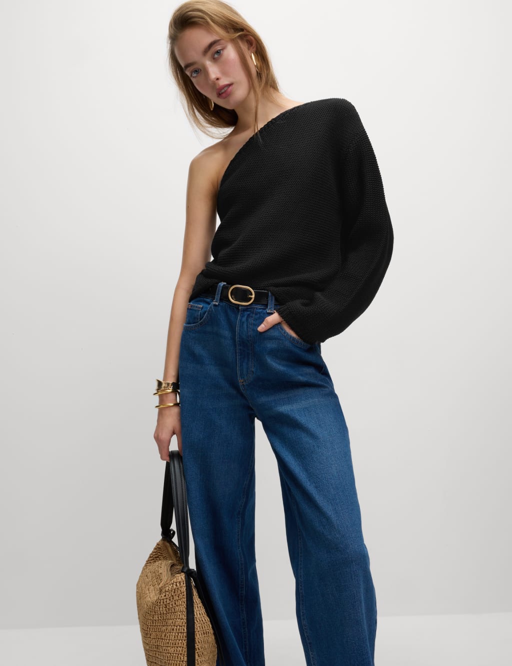 One Shoulder Slim Fit Textured Knitted Top 5 of 6