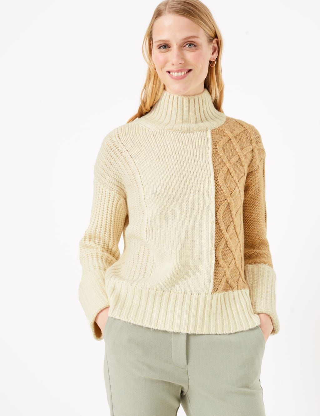 Turtle neck cable knit jumper cheap