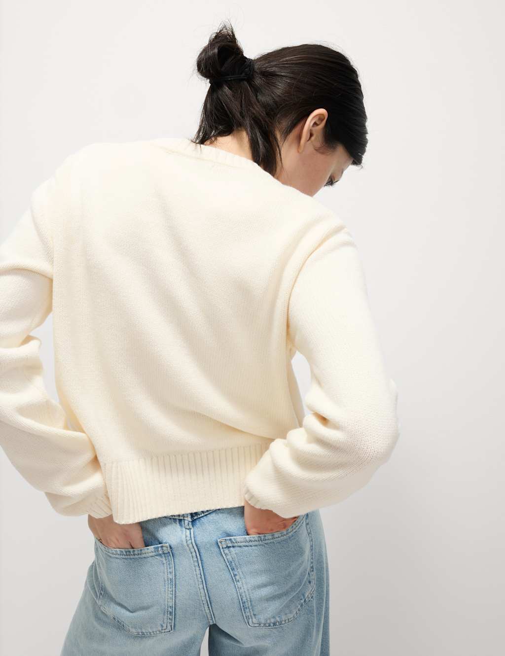 Cotton Rich Embellished Crew Neck Cardigan 4 of 6