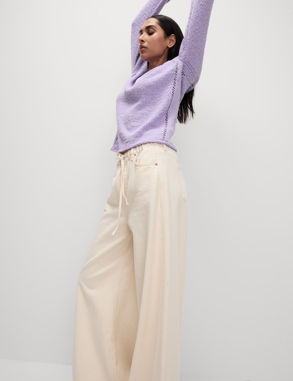 Cotton Rich Textured V-Neck Slub Jumper 3 of 6