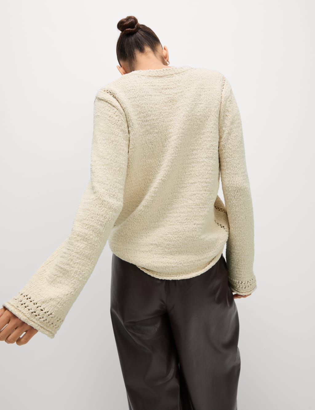 Cotton Rich Textured V-Neck Slub Jumper 4 of 6