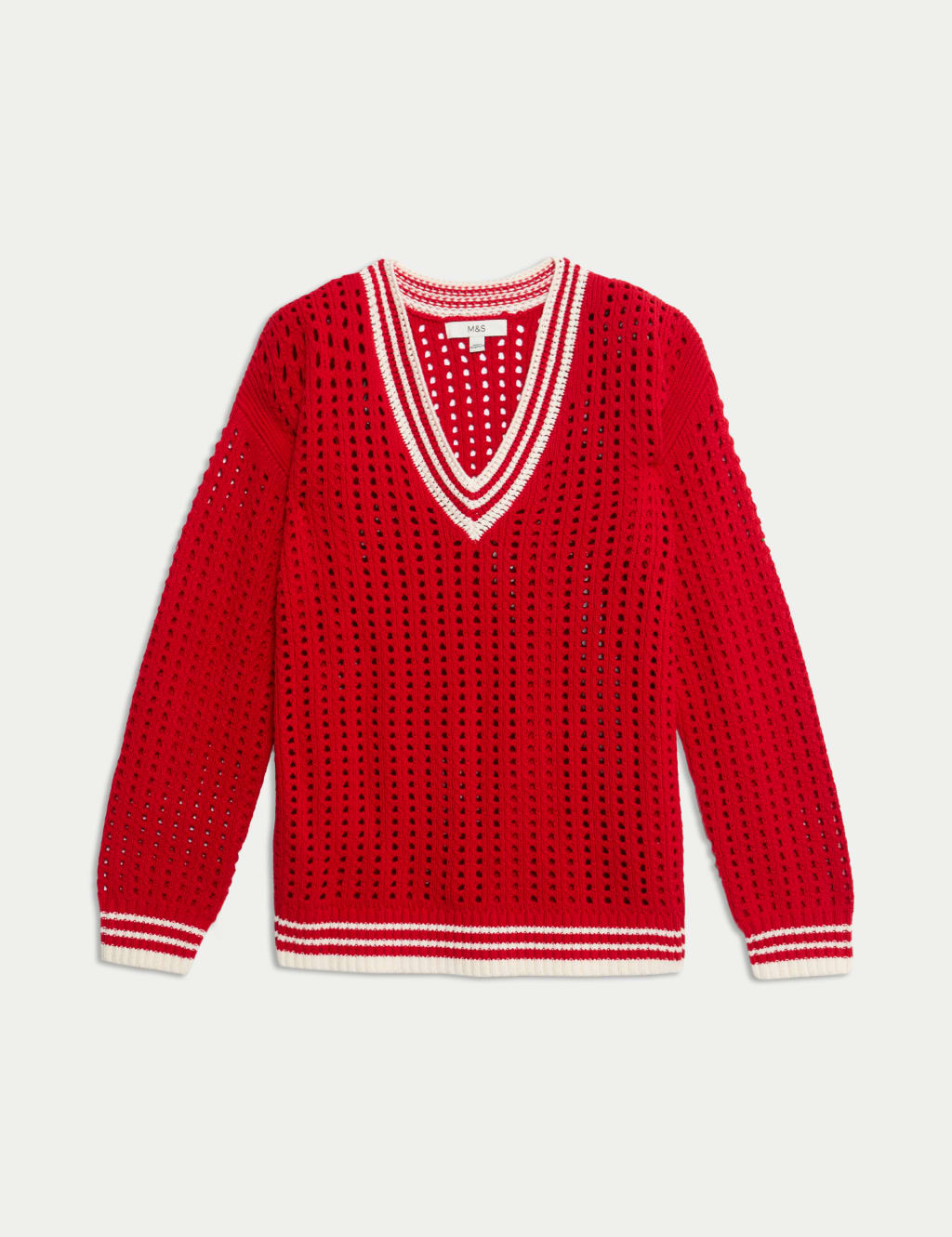 Cotton Rich Textured Tipped Detail Jumper 2 of 7