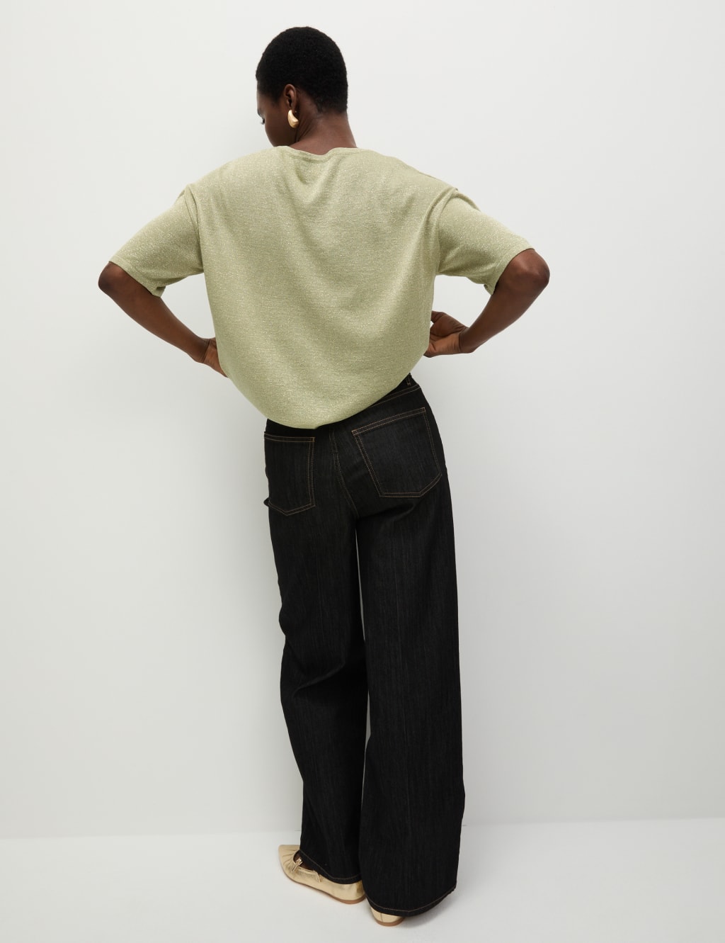 Metallic Crew Neck Knitted Top 3 of 7