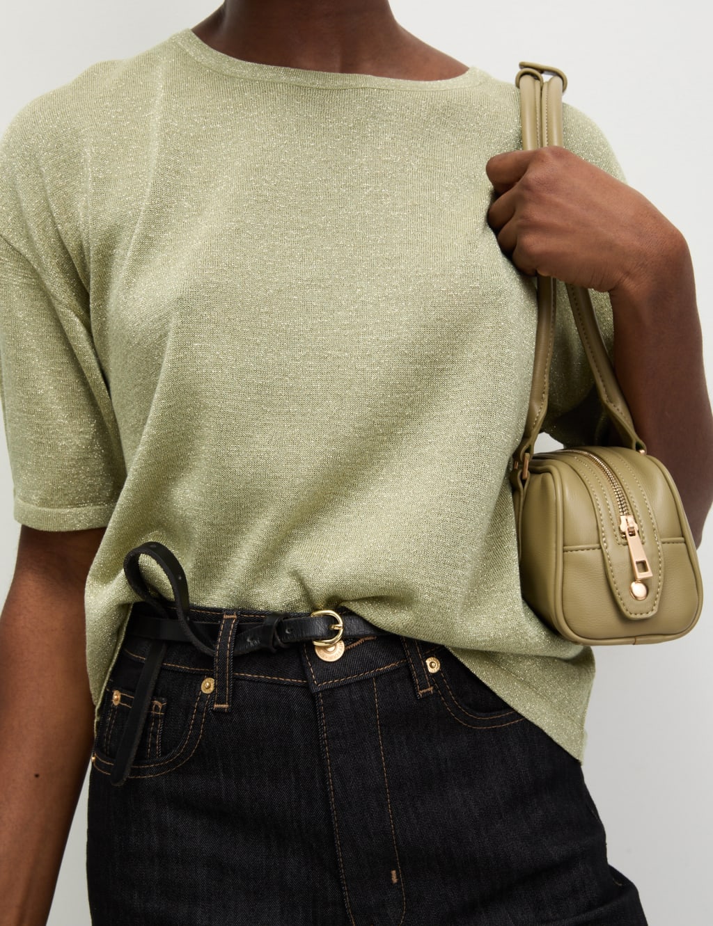 Metallic Crew Neck Knitted Top 4 of 7