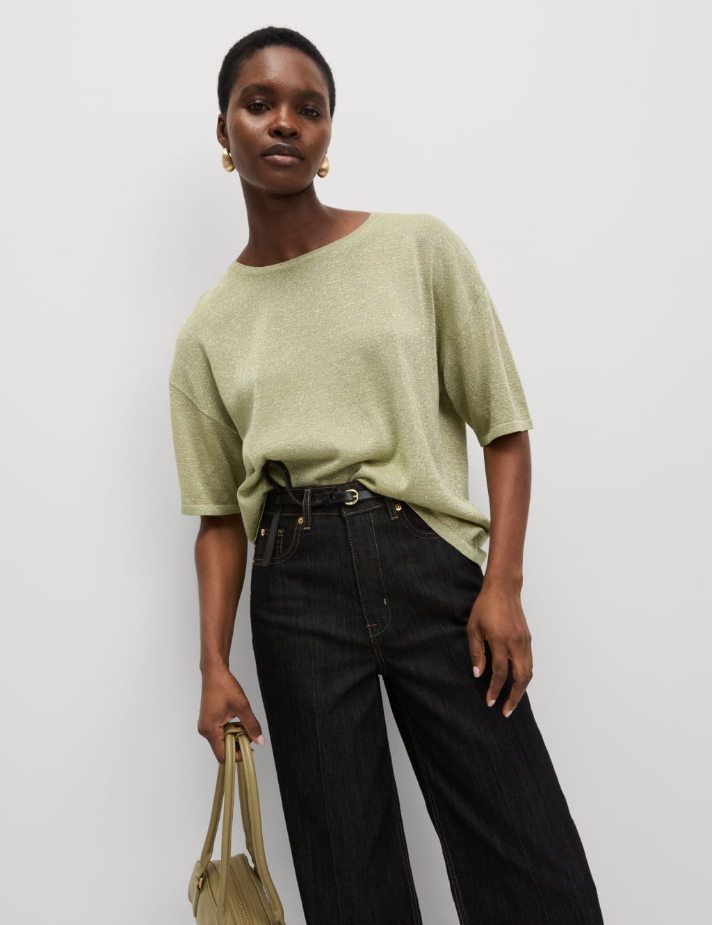 Metallic Crew Neck Knitted Top 5 of 7