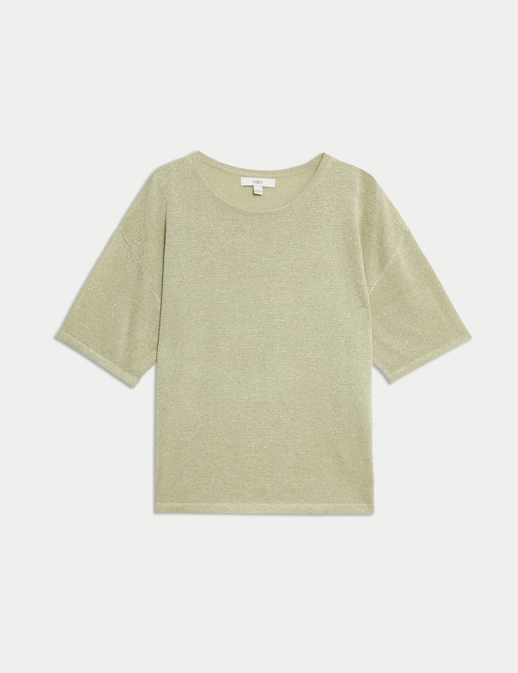 Metallic Crew Neck Knitted Top 2 of 7