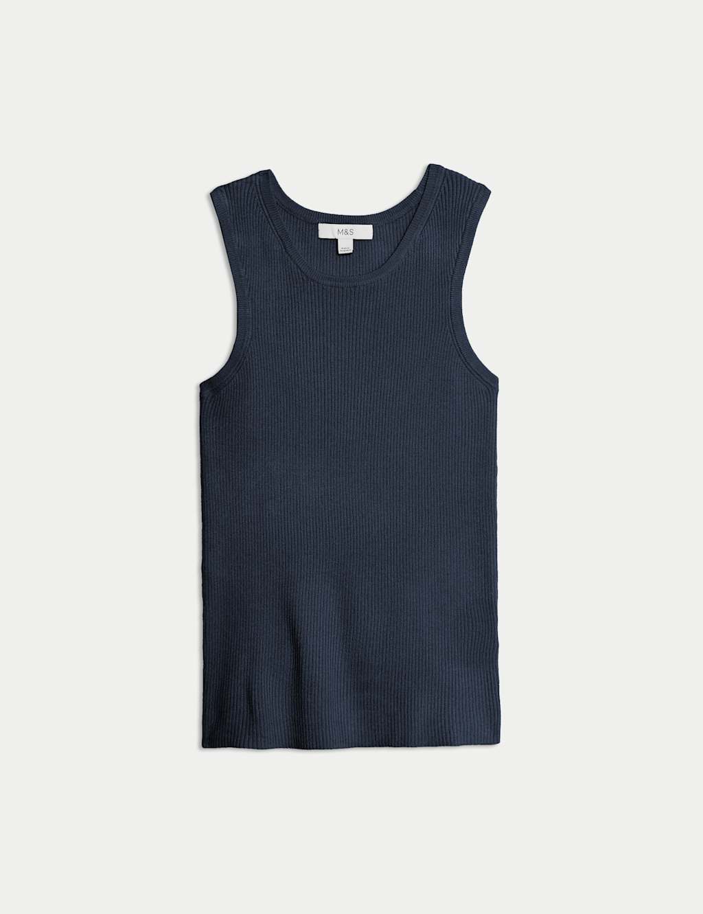 Ribbed Crew Neck Fitted Knitted Vest 2 of 7