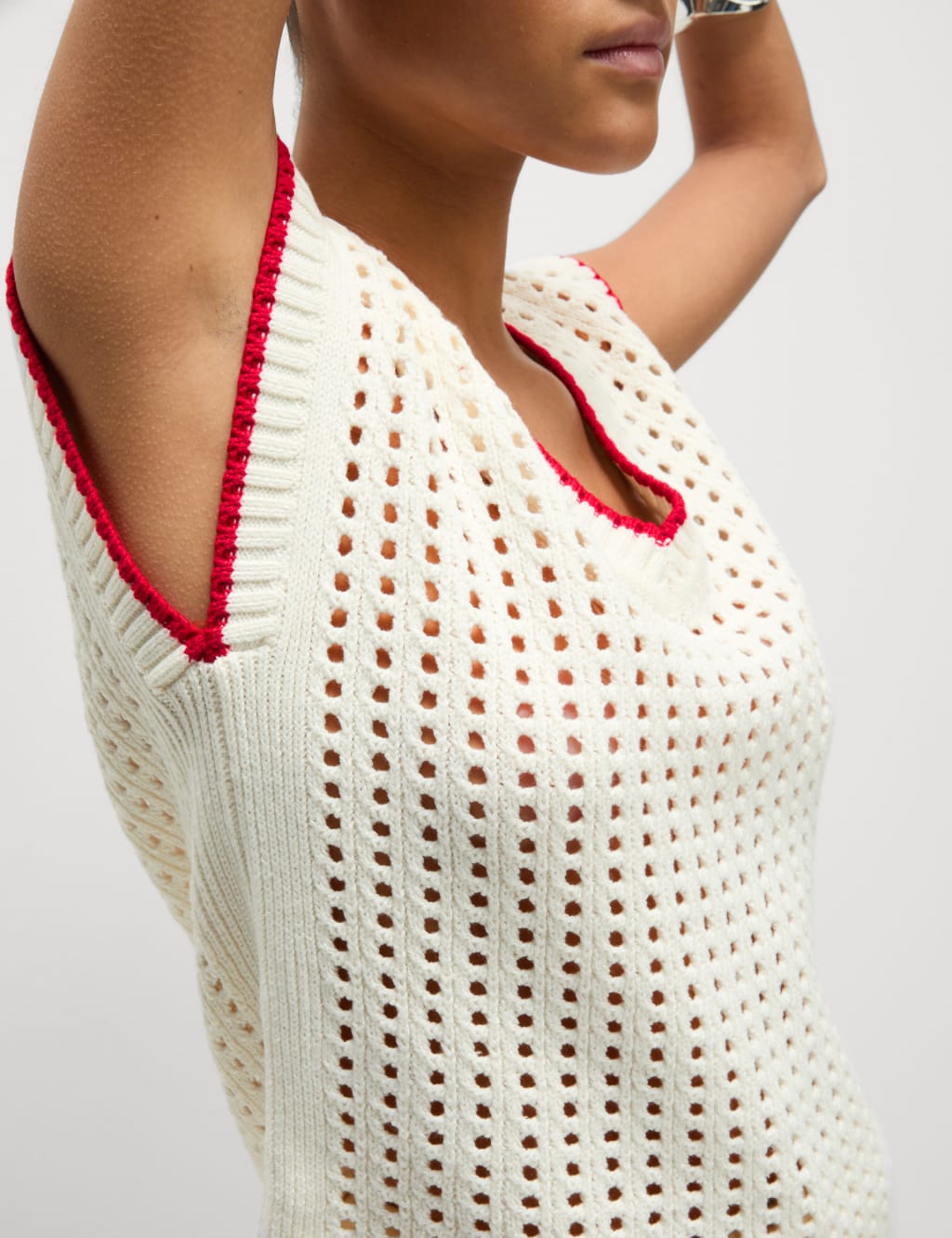 Womens Summer Sweater Vest Top Boat Neck Sleeveless or 3/4