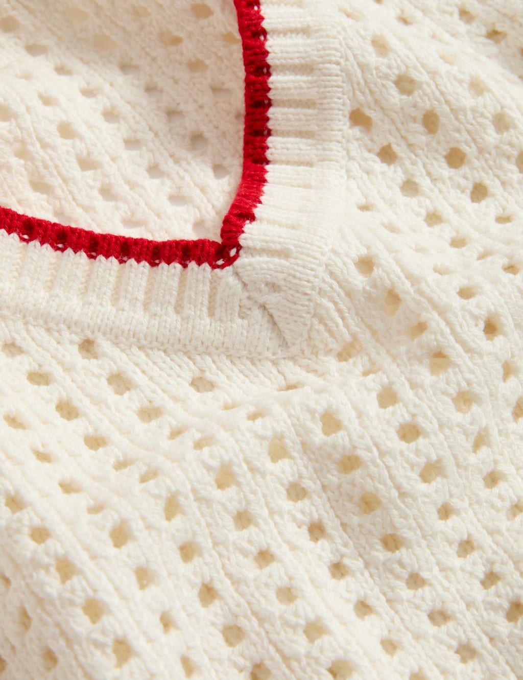 Cotton Rich Textured V-Neck Knitted Vest 6 of 6