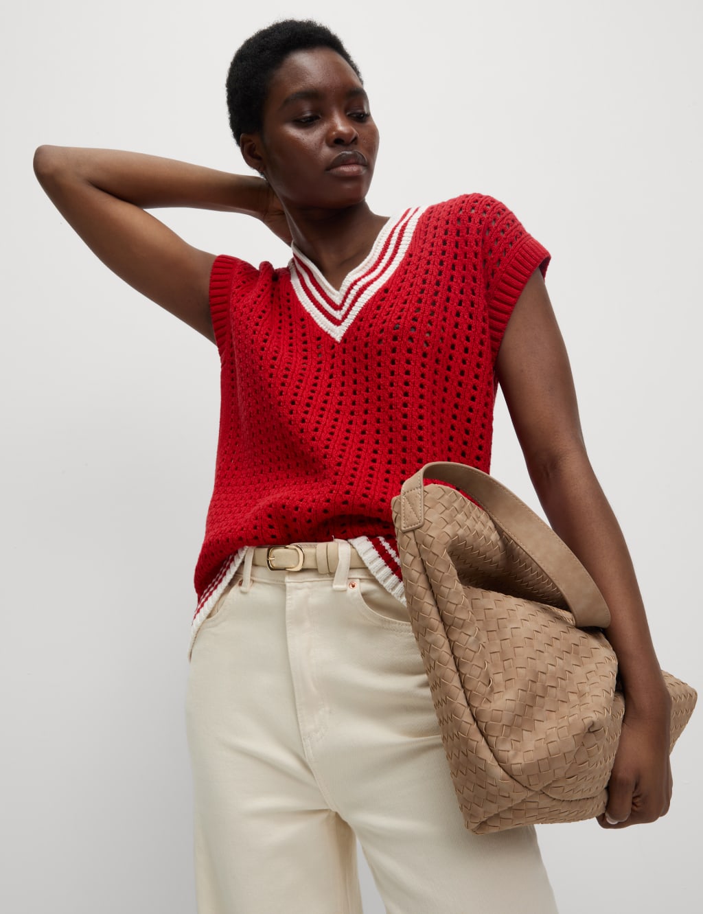 Cotton Rich Tipped Detail Knitted Vest 5 of 6
