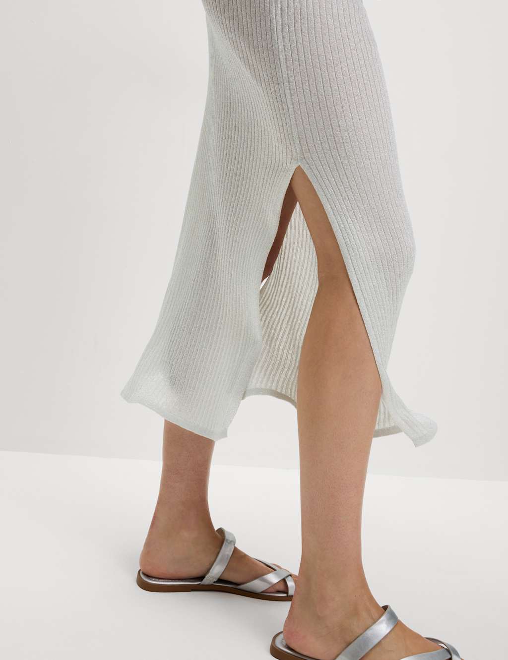 Metallic Round Neck Midi Beach Dress 6 of 8