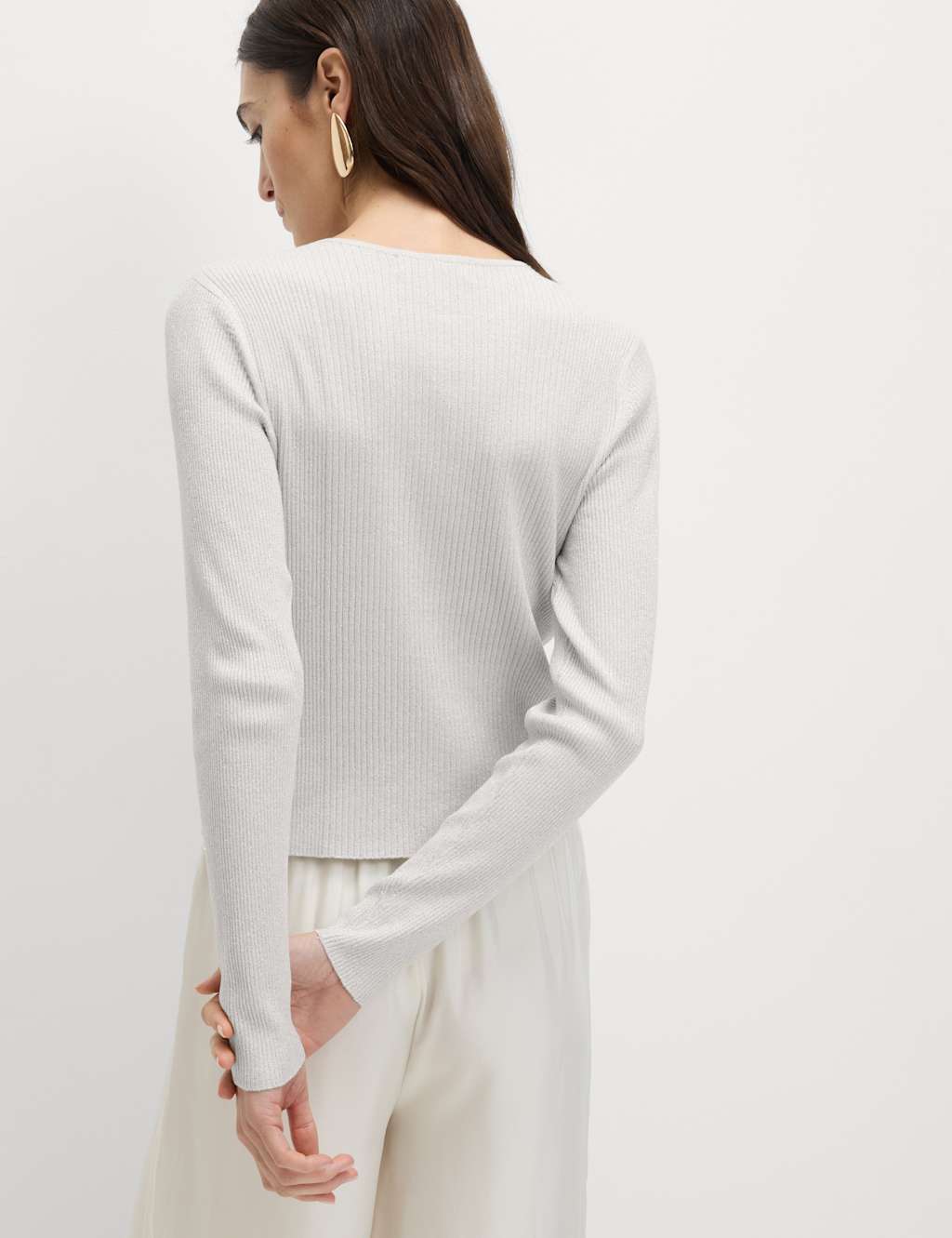 Metallic Crew Neck Slim Fit Cardigan 5 of 7