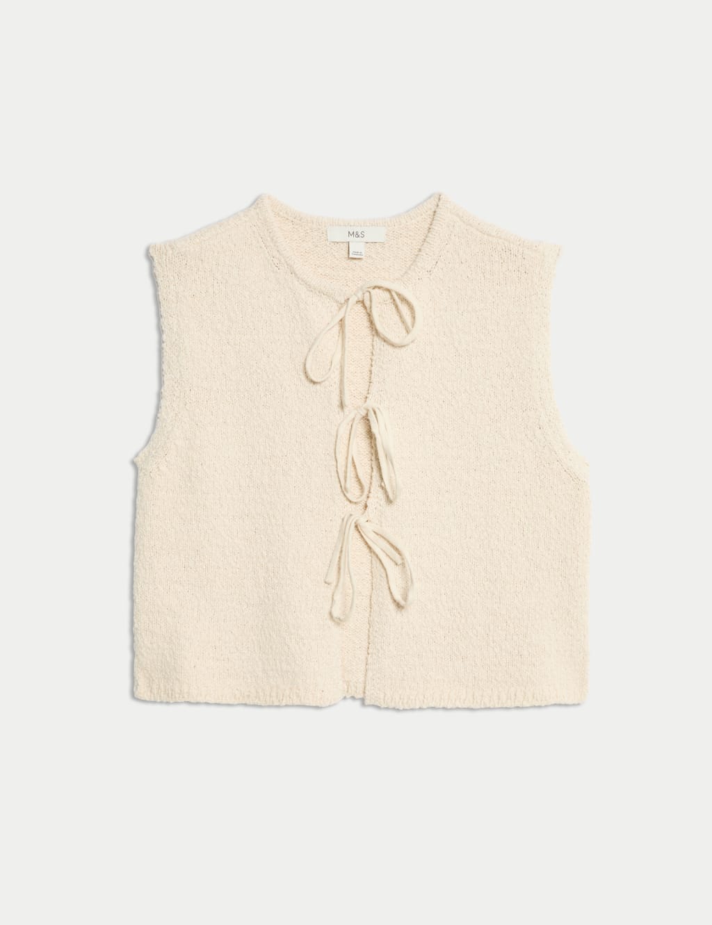 Cotton Rich Textured Cropped Waistcoat 2 of 6