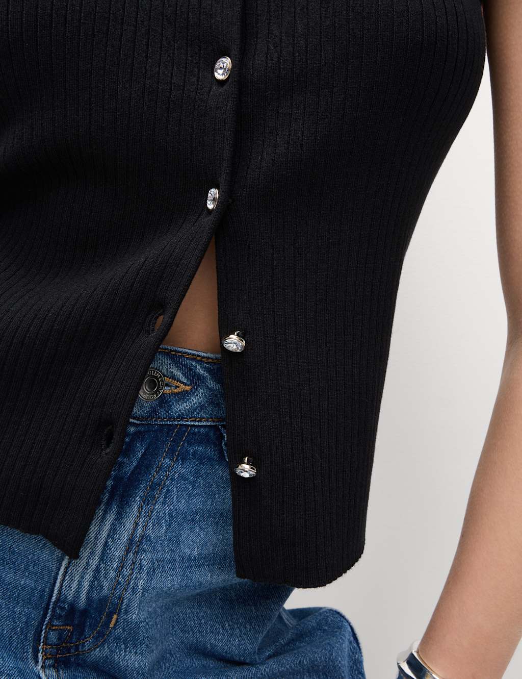 Textured Crew Neck Button Through Waistcoat 4 of 7