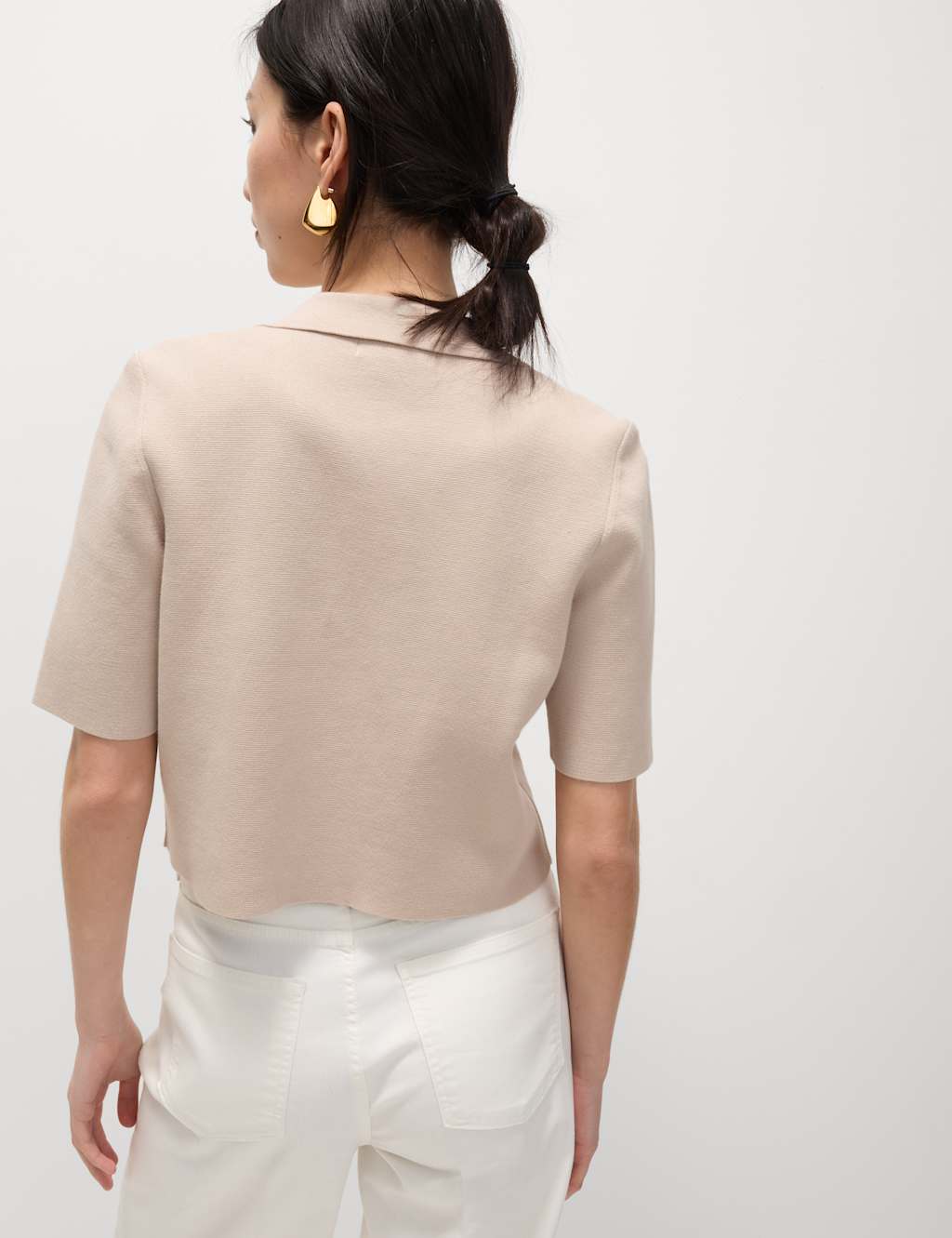 Cotton Rich Textured Knitted Blazer 5 of 6