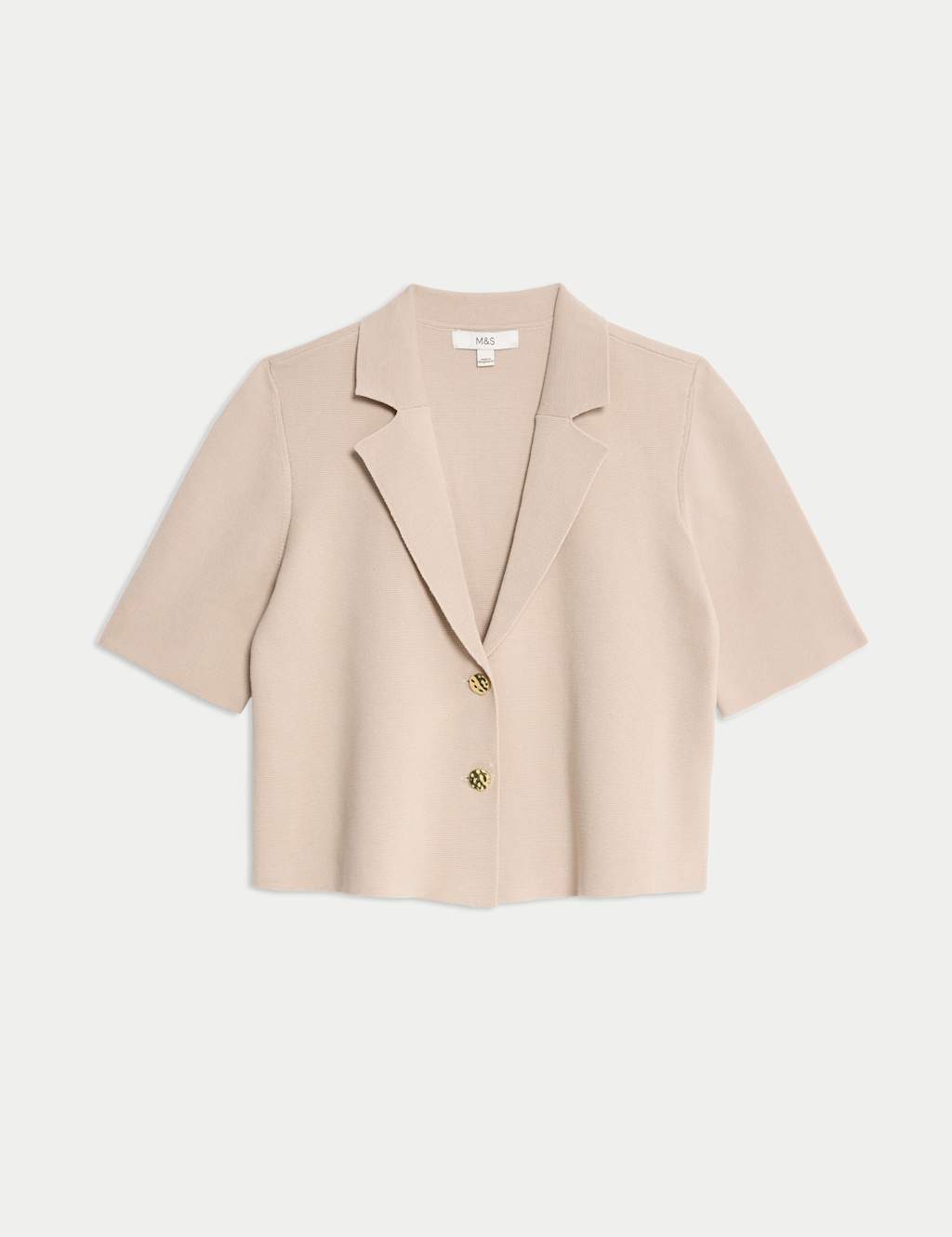 Cotton Rich Textured Knitted Blazer 2 of 6