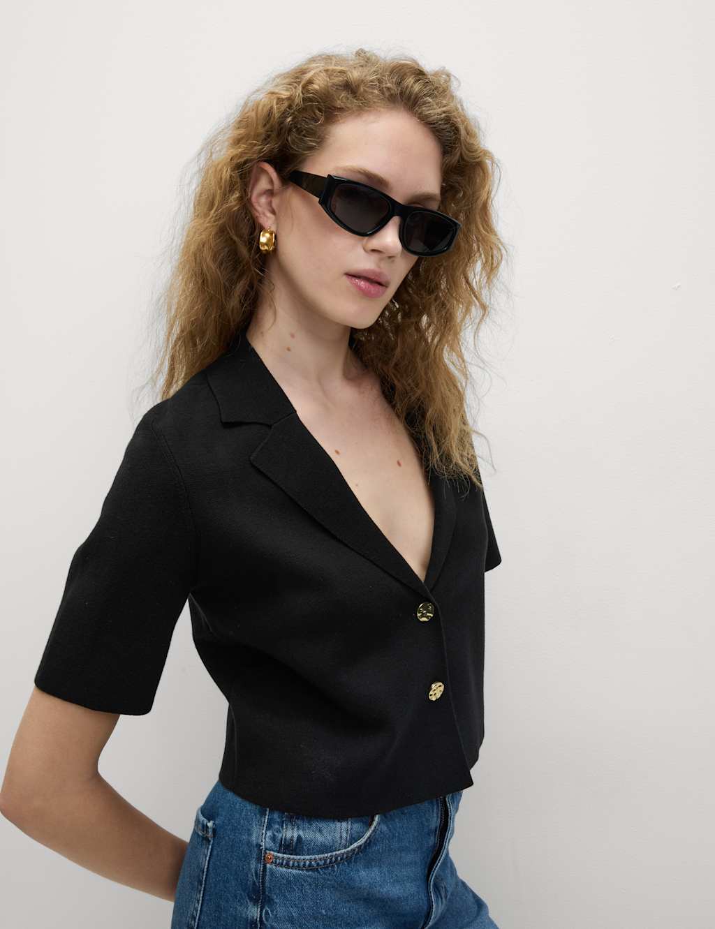 Cotton Rich Textured Knitted Blazer 6 of 6