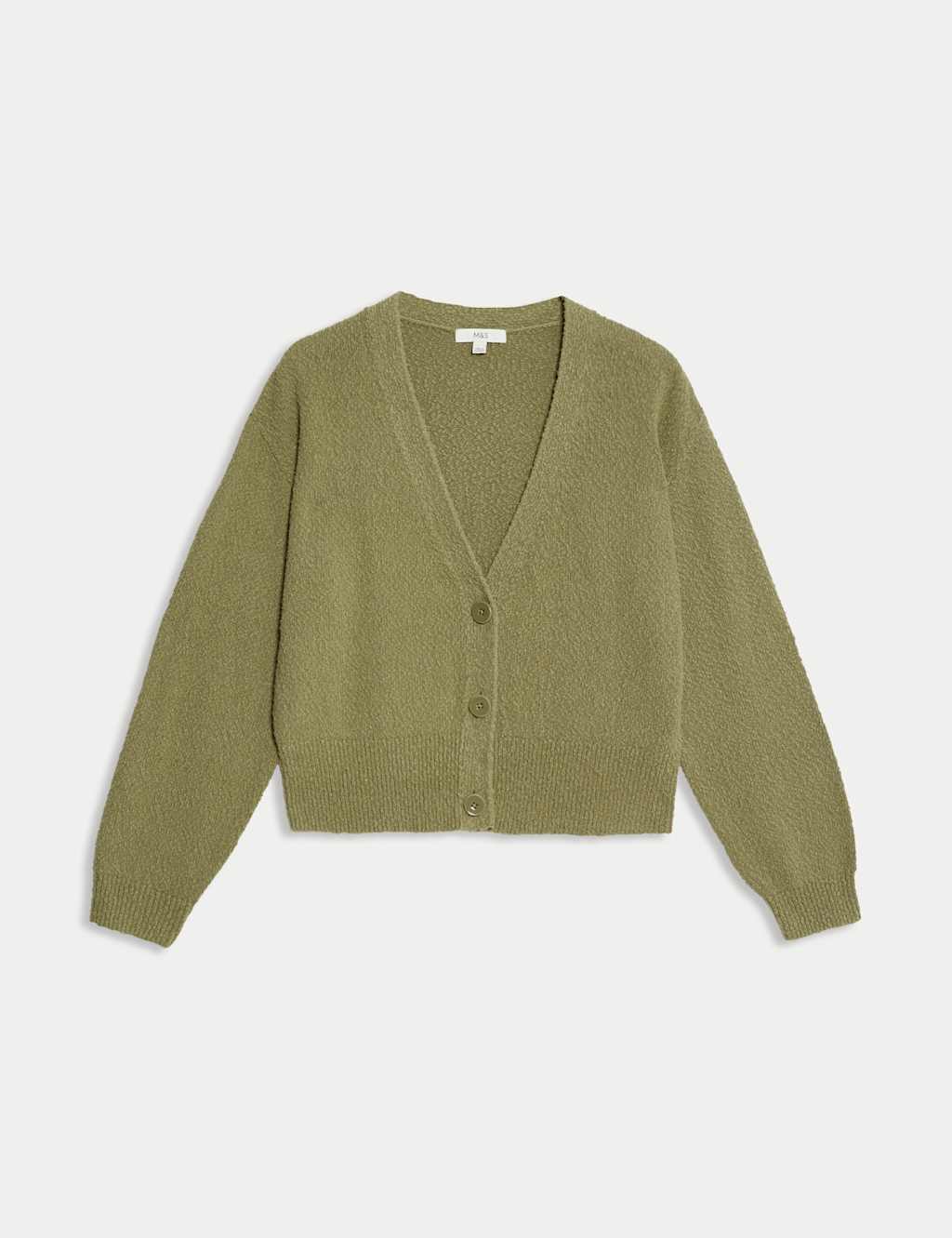 Cotton Rich Textured V-Neck Relaxed Cardigan 2 of 6
