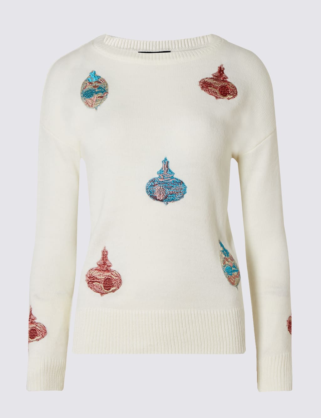 Embellished Bauble Print Christmas Jumper 2 of 4