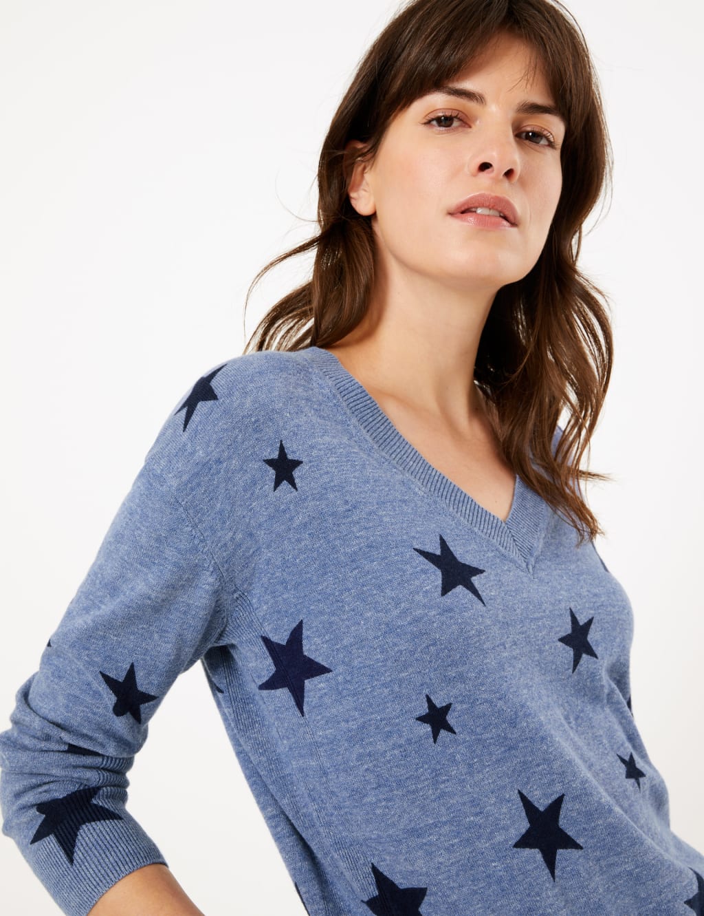 Women's star print jumper discount