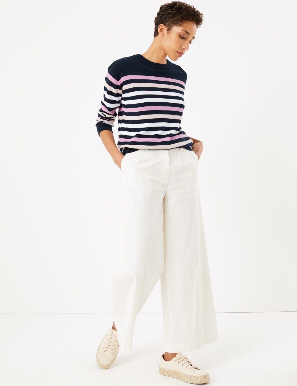 Pure Cotton Striped Relaxed Jumper 3 of 5