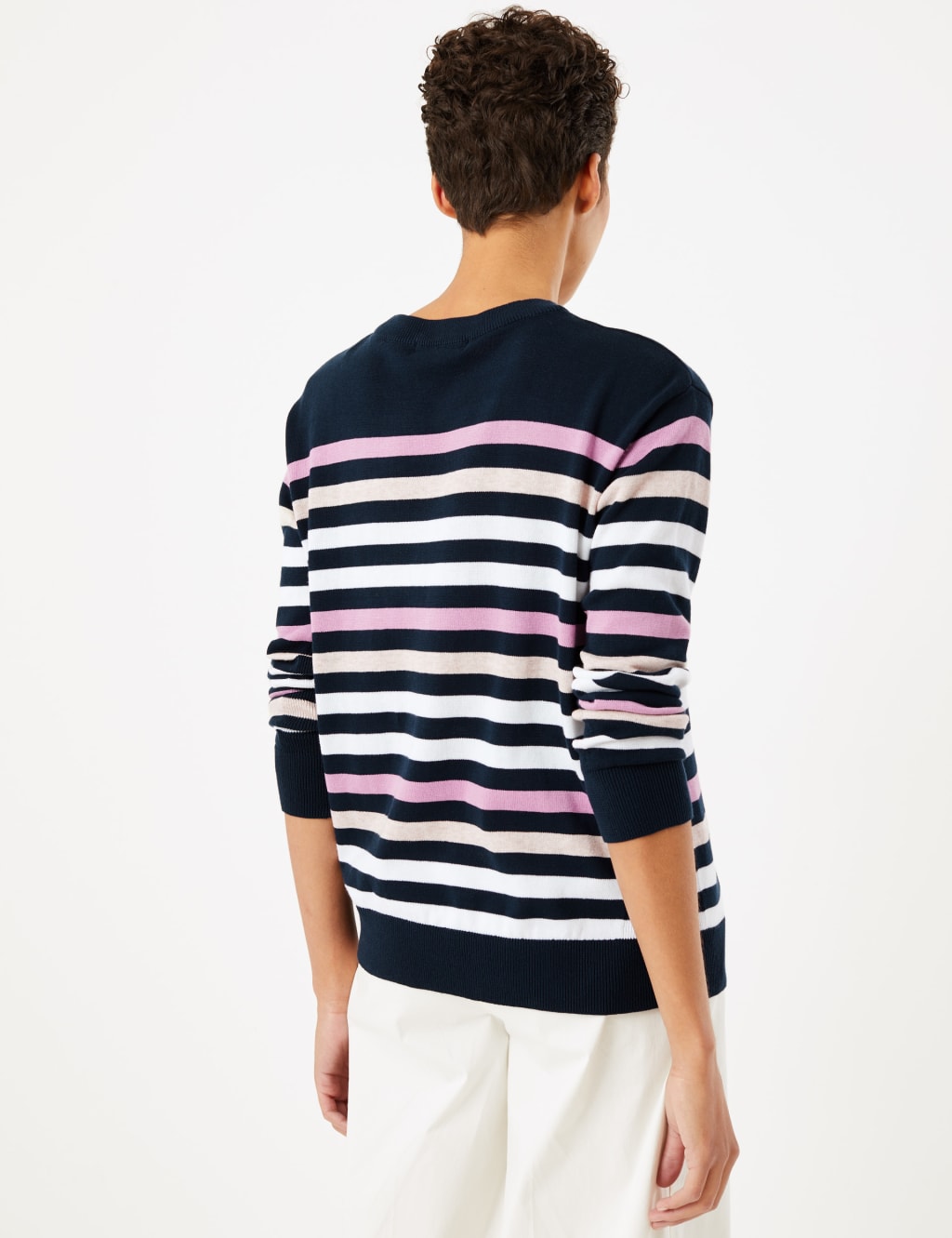 Pure Cotton Striped Relaxed Jumper 4 of 5