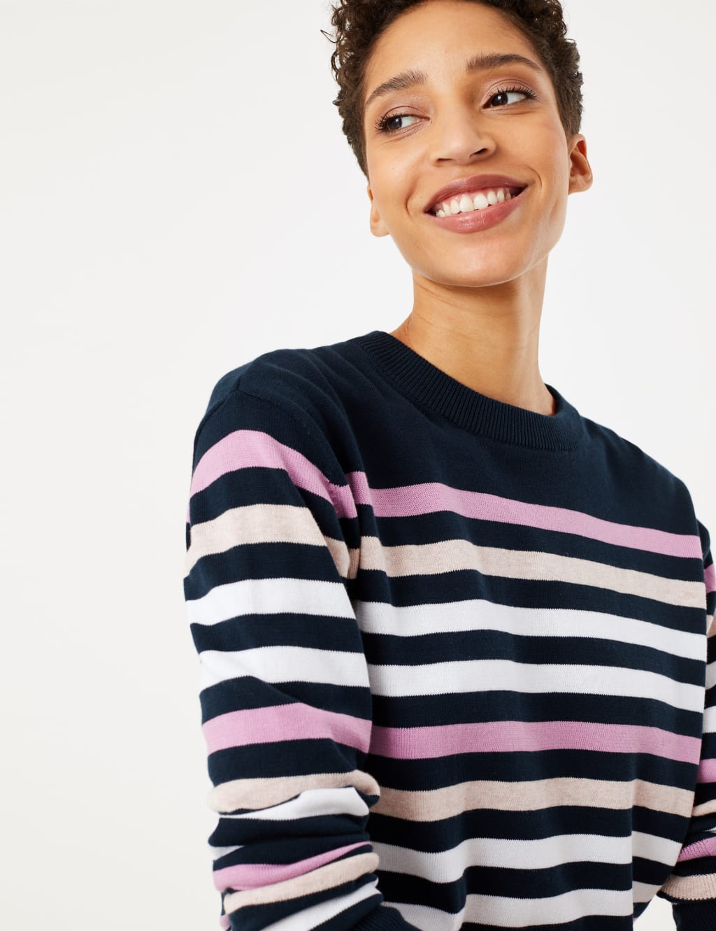 Pure Cotton Striped Relaxed Jumper 5 of 5