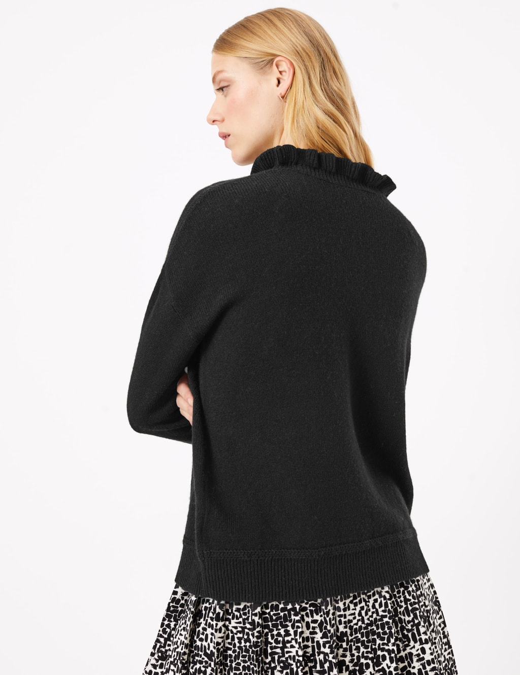 Ruffle High Neck Jumper M S Collection M S