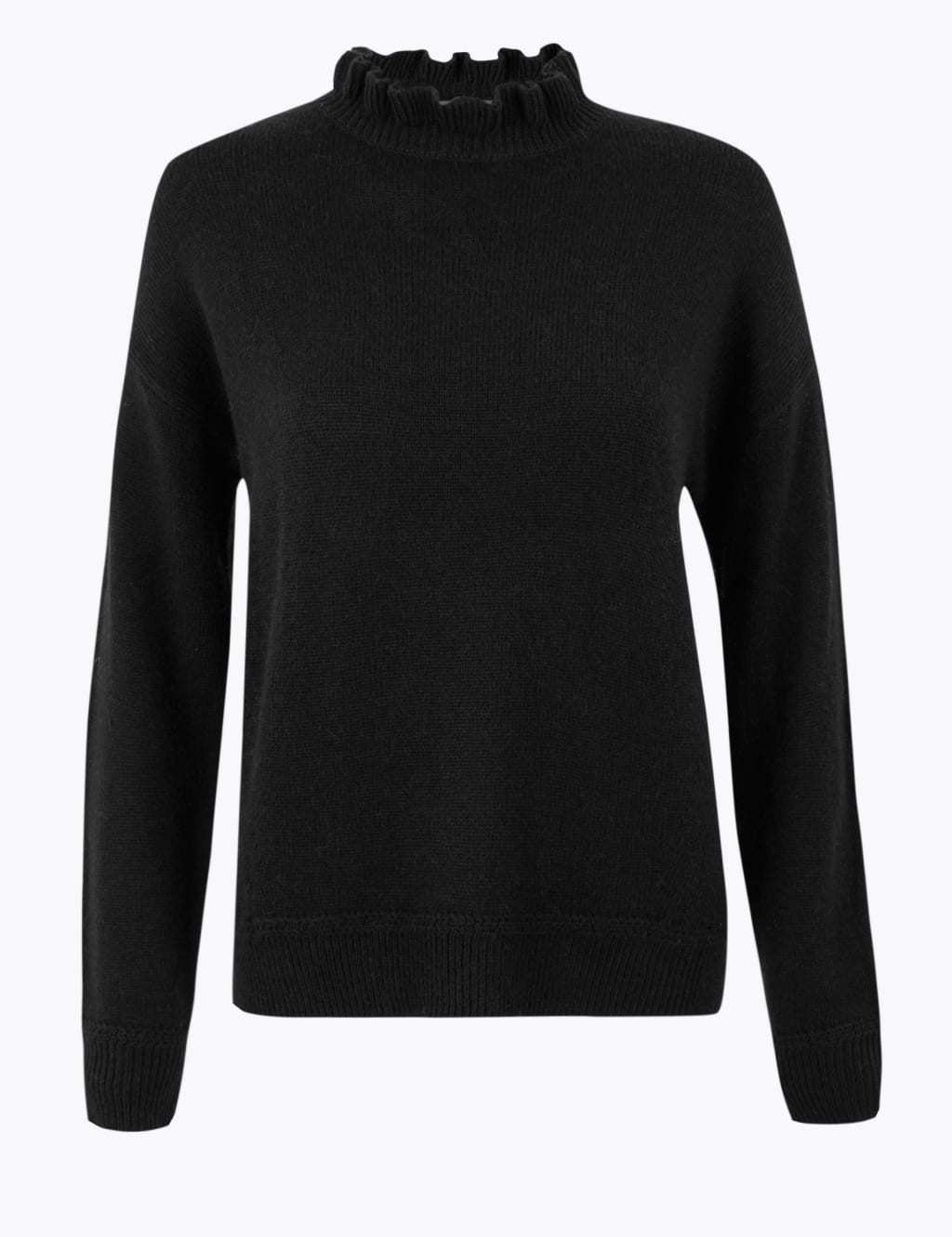 Ruffle High Neck Jumper M S Collection M S