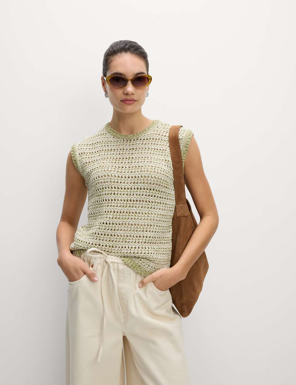 Crew Neck Slim Fit Knitted Vest with Cotton 6 of 7