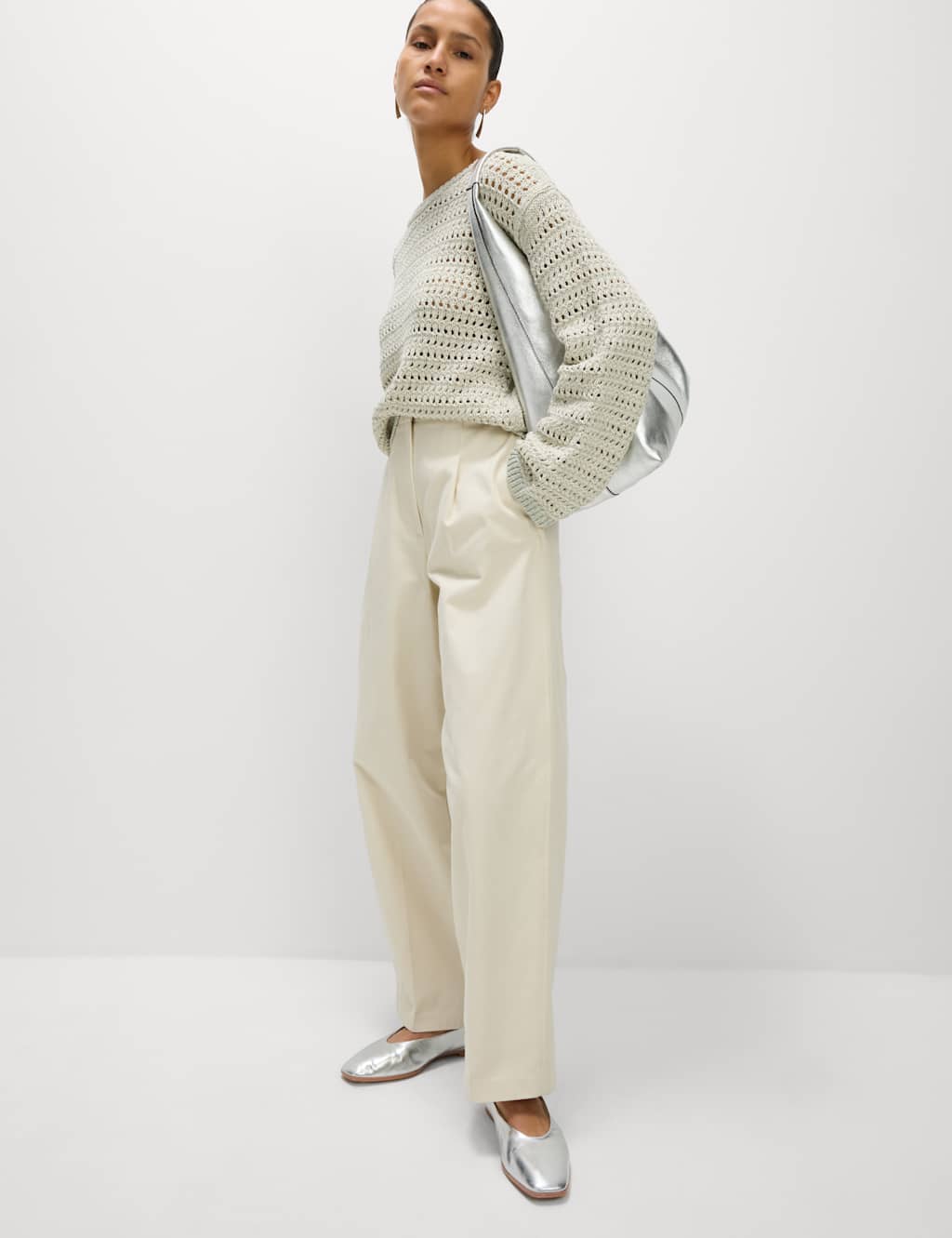 Textured Crew Neck Jumper with Cotton 3 of 6