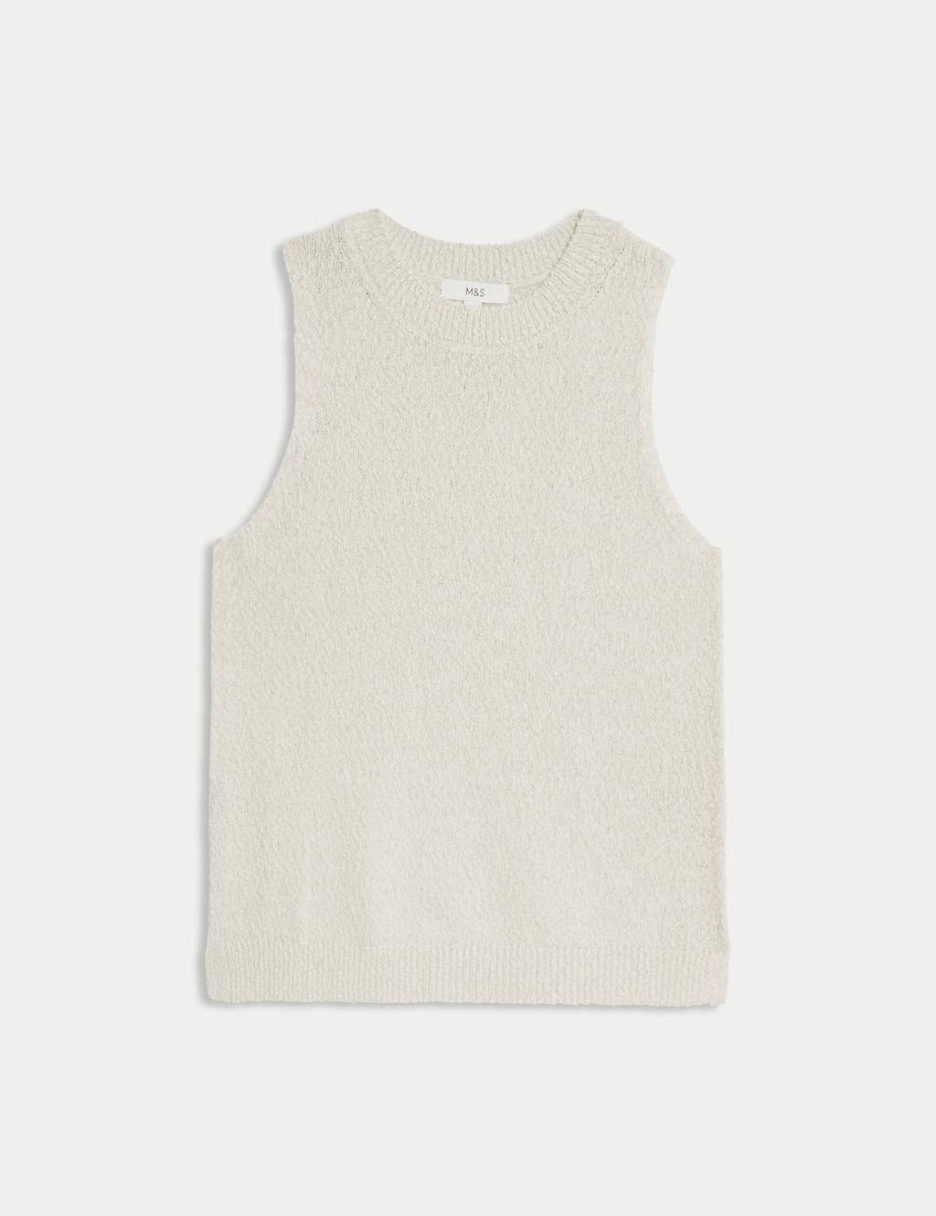 Cotton Rich Textured Knitted Vest 2 of 7
