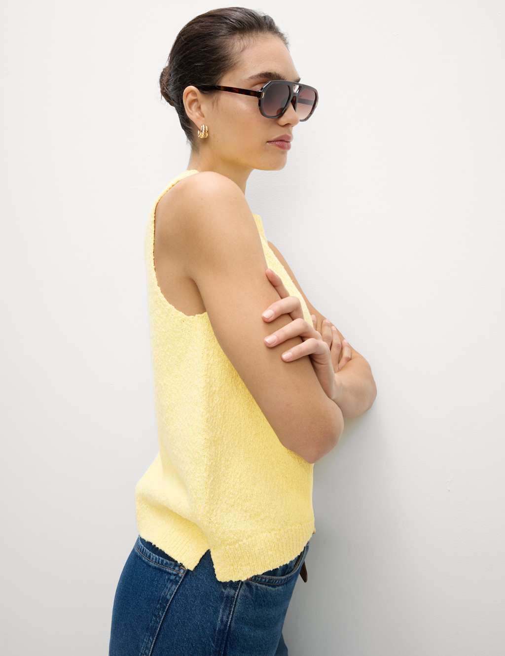 Cotton Rich Textured Knitted Vest 5 of 6