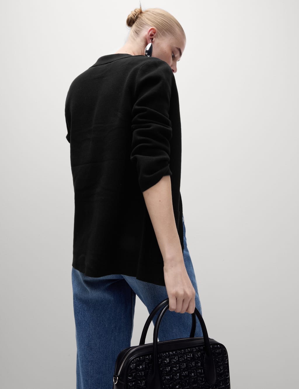Caslon two pocket knit blazer top